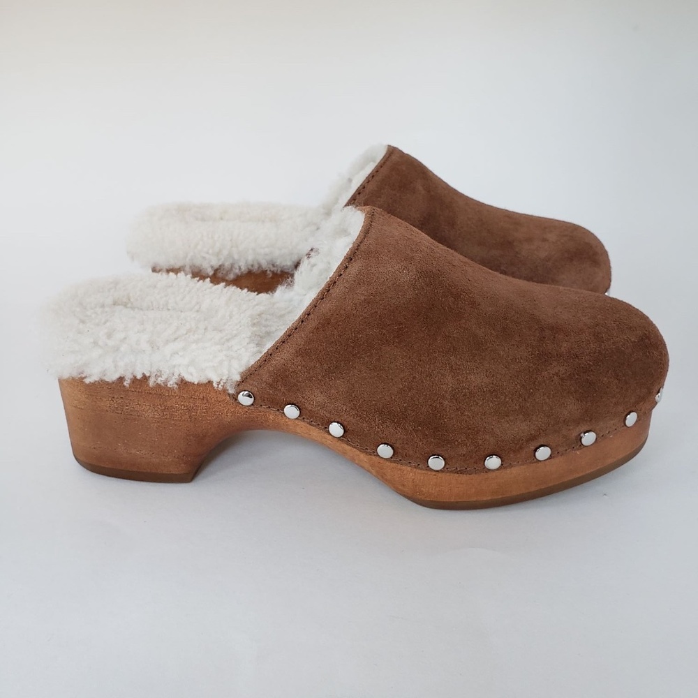 rag & bone New York suede clogs brown with white lining NWOB size 36